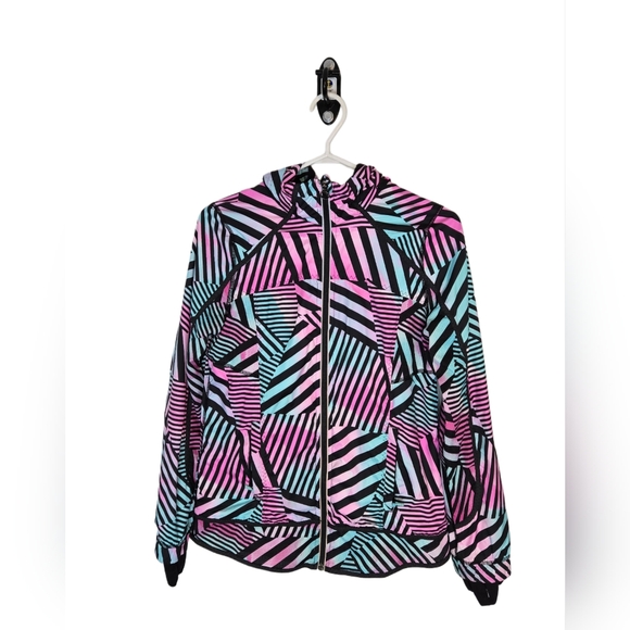 Ivivva Other - Ivivva by Lululemon Girls 14 Windbreaker Jacket  Thumbholes Pastel Geometric